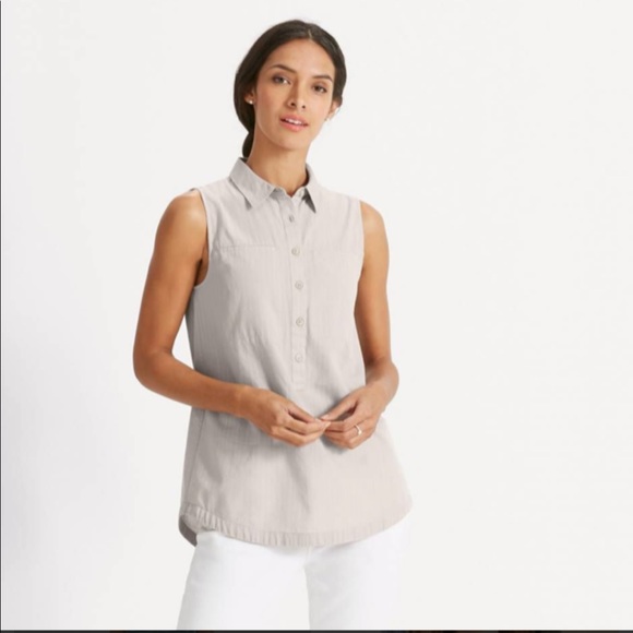 Nau Tops - Nau Skipline Sleeveless Cotton Tank Minimalist XS